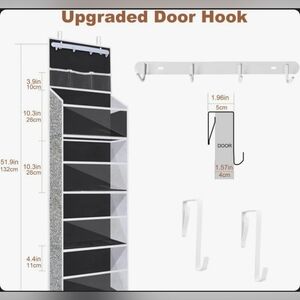 Over-the-Door Gray Hanging Closet Organizer with Hooks